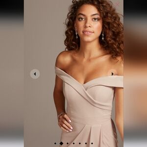 David's Bridal Dusty Blue Bridesmaid Dress